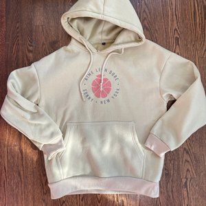 Aimé Leon Dore ALD Tan Hoodie Women's Medium Zip Front Sweatshirt 7-Years-Old